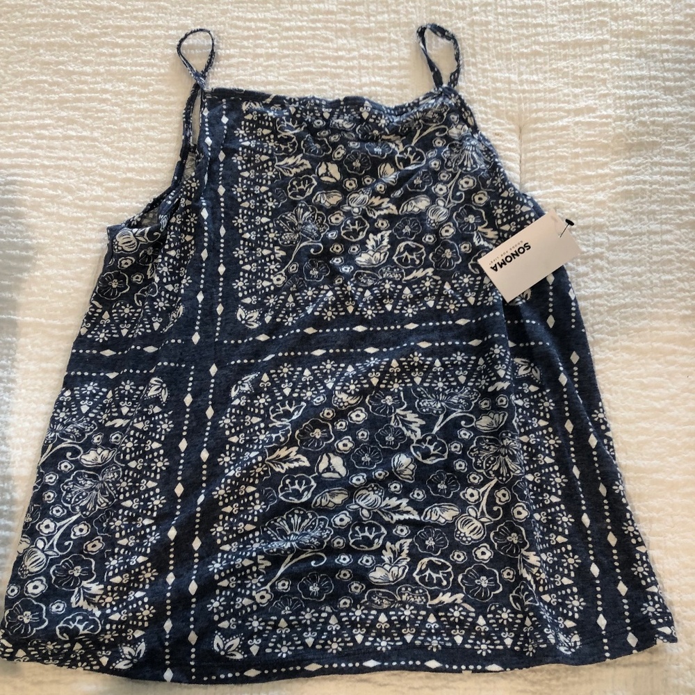 Blue white tank top